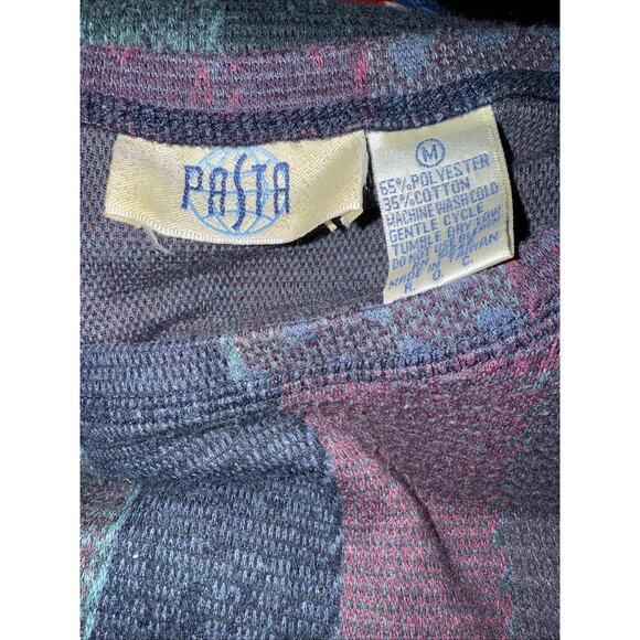 Pasta Sweater Womens M Multicolor Striped Aztec Southwestern Colorful Ramie Knit - Picture 5 of 5
